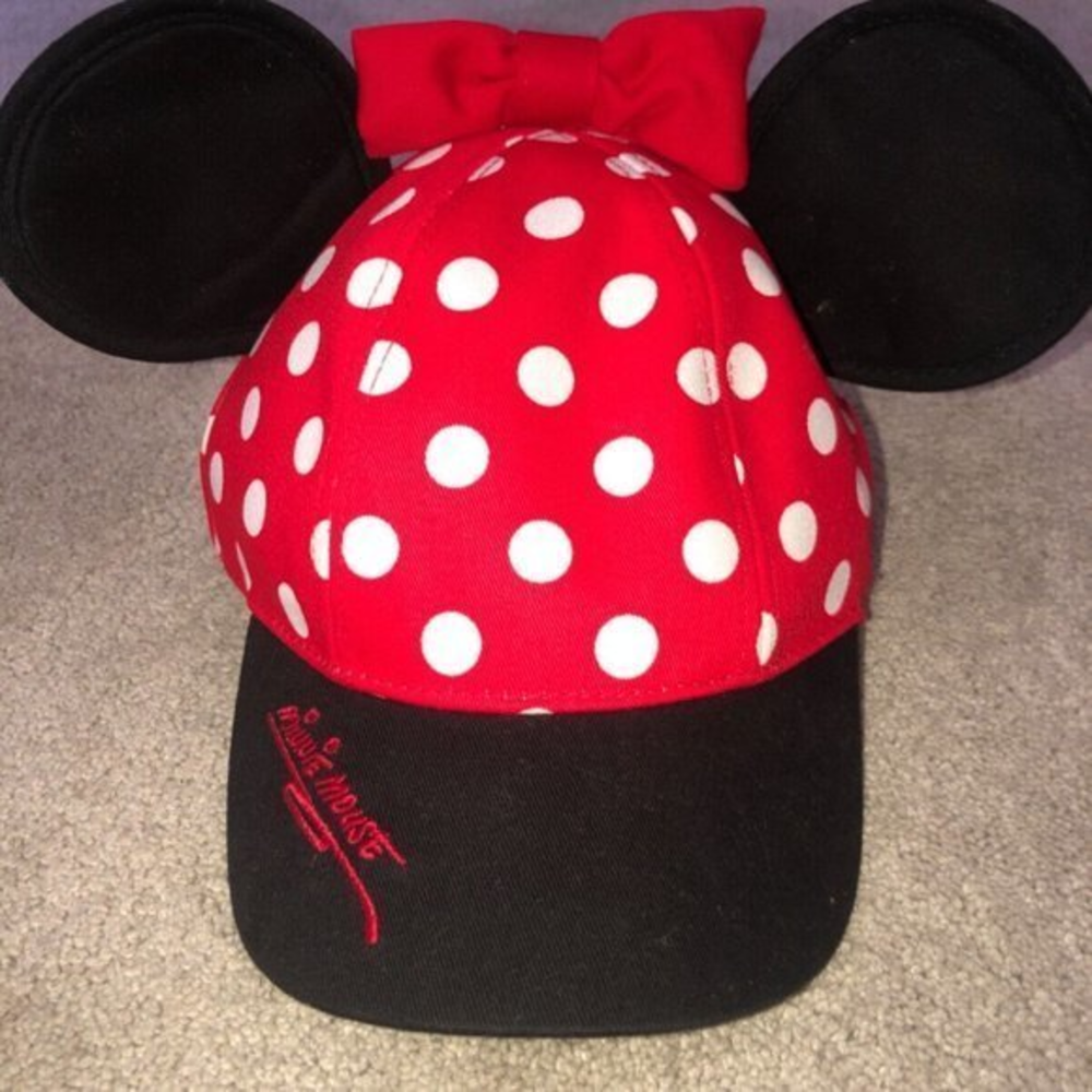 Walt Disney World Parks Minnie Mouse Ears‎ Baseball Hat Youth Polka Dots